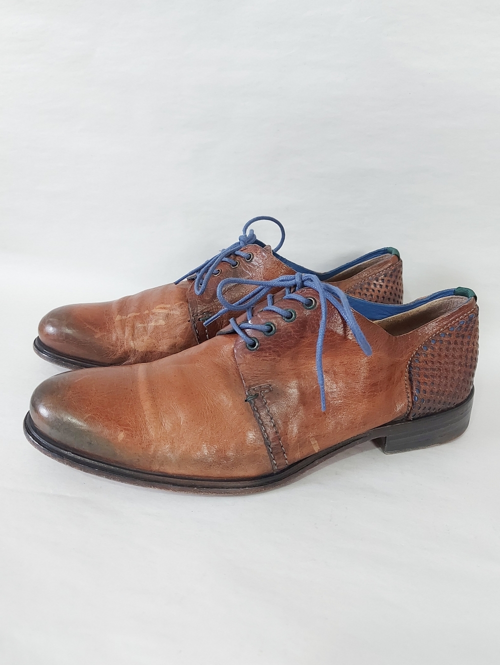 Maledetti Toscani Men Academia Oxford Colorblock Leather Laceup Dress Shoes 40